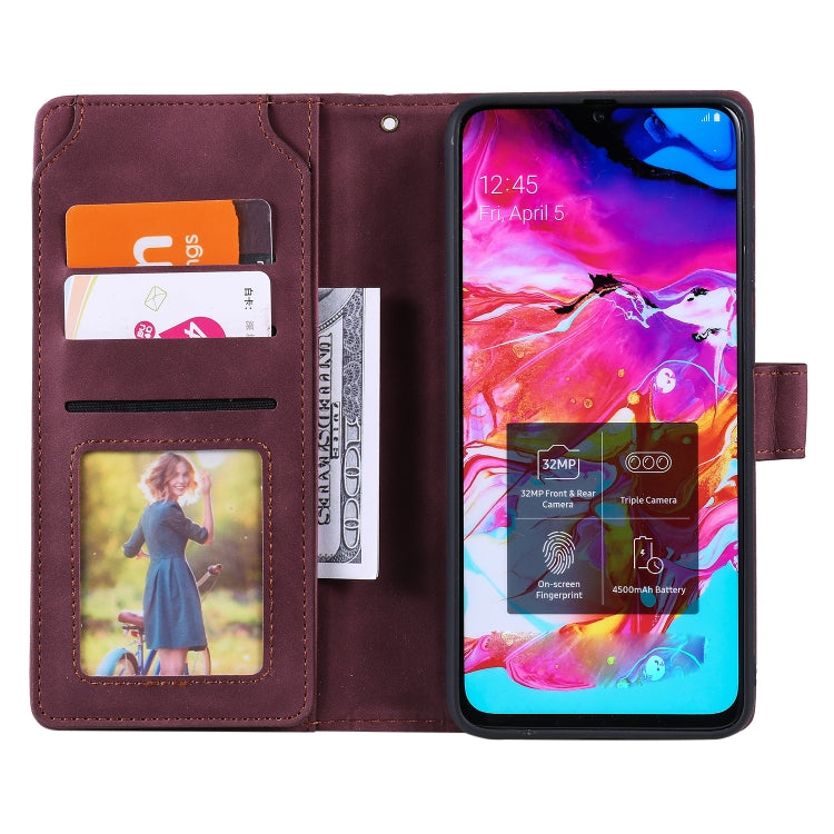For Samsung Galaxy A70 Skin Feel Business Horizontal Flip PU Leather Case with Holder & Multi-Card Slots & Wallet & Lanyard & Photo Frame