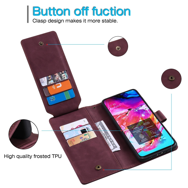 For Samsung Galaxy A70 Skin Feel Business Horizontal Flip PU Leather Case with Holder & Multi-Card Slots & Wallet & Lanyard & Photo Frame