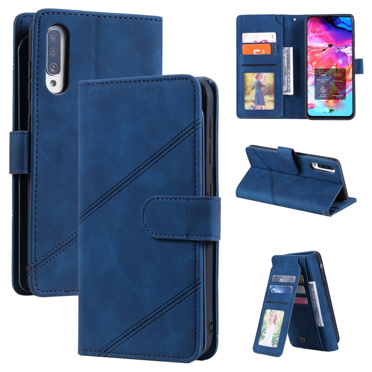 For Samsung Galaxy A70 Skin Feel Business Horizontal Flip PU Leather Case with Holder & Multi-Card Slots & Wallet & Lanyard & Photo Frame