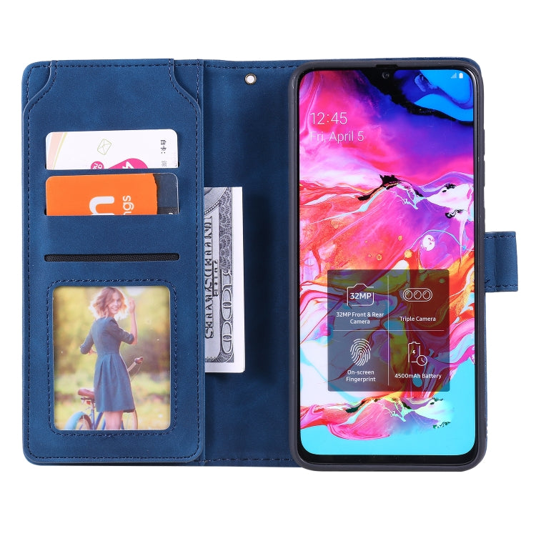 For Samsung Galaxy A70 Skin Feel Business Horizontal Flip PU Leather Case with Holder & Multi-Card Slots & Wallet & Lanyard & Photo Frame