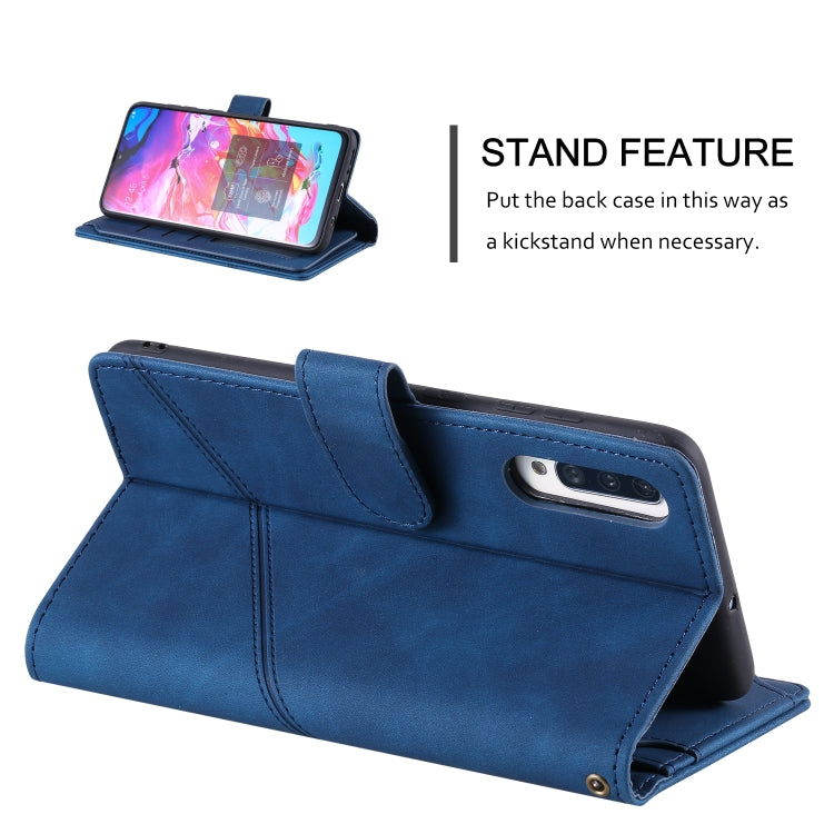 For Samsung Galaxy A70 Skin Feel Business Horizontal Flip PU Leather Case with Holder & Multi-Card Slots & Wallet & Lanyard & Photo Frame