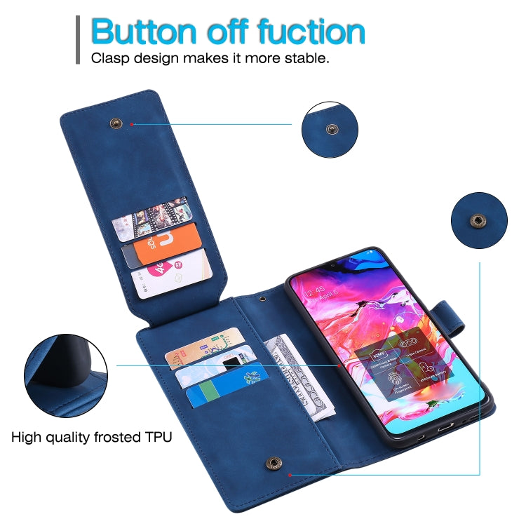 For Samsung Galaxy A70 Skin Feel Business Horizontal Flip PU Leather Case with Holder & Multi-Card Slots & Wallet & Lanyard & Photo Frame
