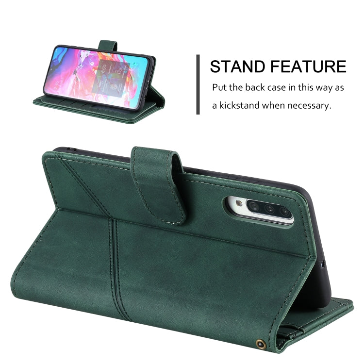 For Samsung Galaxy A70 Skin Feel Business Horizontal Flip PU Leather Case with Holder & Multi-Card Slots & Wallet & Lanyard & Photo Frame