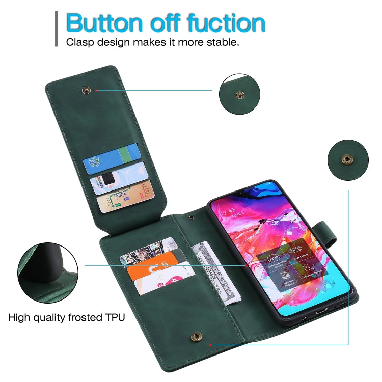 For Samsung Galaxy A70 Skin Feel Business Horizontal Flip PU Leather Case with Holder & Multi-Card Slots & Wallet & Lanyard & Photo Frame