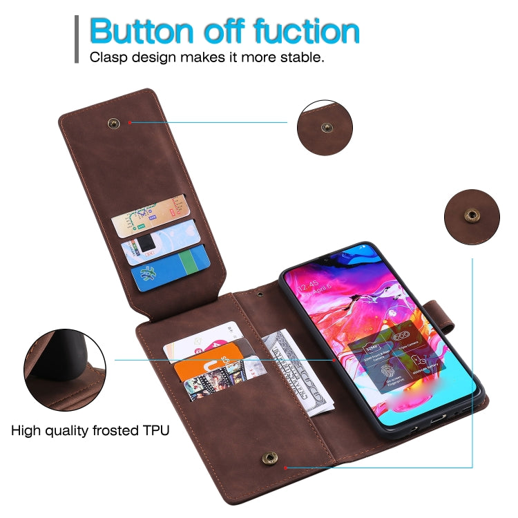 For Samsung Galaxy A70 Skin Feel Business Horizontal Flip PU Leather Case with Holder & Multi-Card Slots & Wallet & Lanyard & Photo Frame
