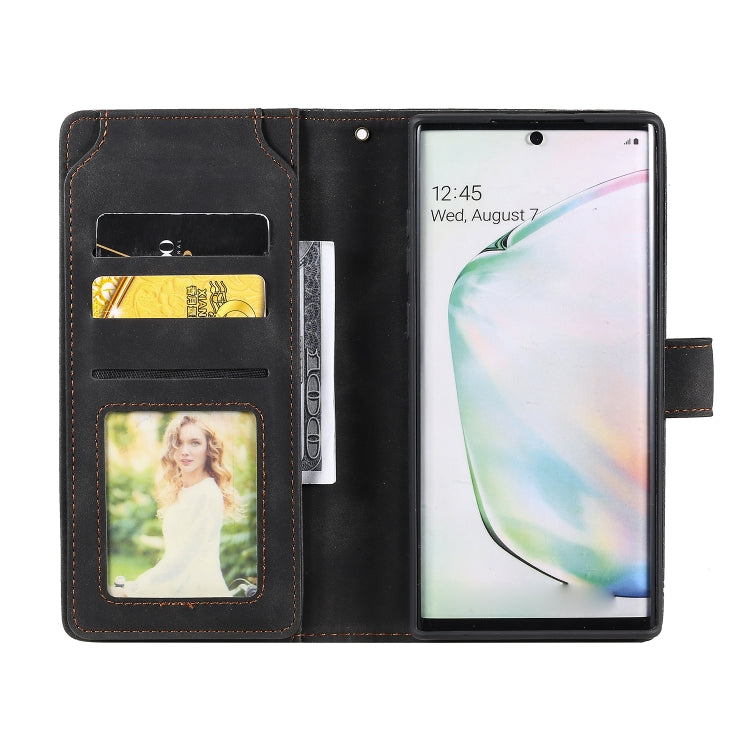 For Samsung Galaxy Note10+ Skin Feel Business Horizontal Flip PU Leather Case with Holder & Multi-Card Slots & Wallet & Lanyard & Photo Frame