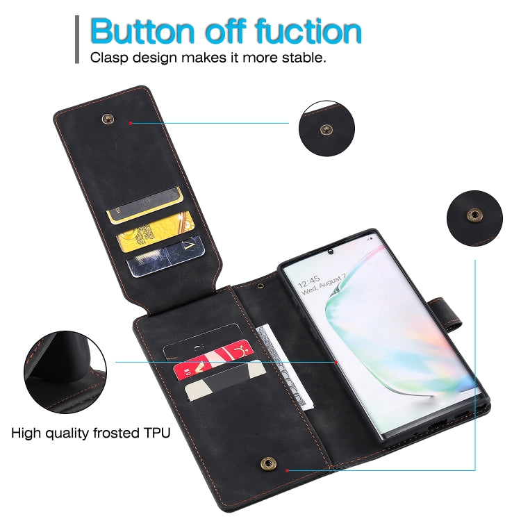 For Samsung Galaxy Note10+ Skin Feel Business Horizontal Flip PU Leather Case with Holder & Multi-Card Slots & Wallet & Lanyard & Photo Frame