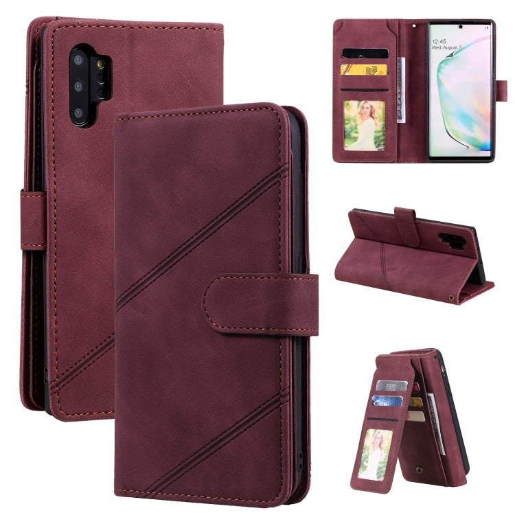 For Samsung Galaxy Note10+ Skin Feel Business Horizontal Flip PU Leather Case with Holder & Multi-Card Slots & Wallet & Lanyard & Photo Frame