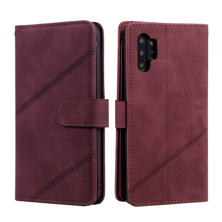 For Samsung Galaxy Note10+ Skin Feel Business Horizontal Flip PU Leather Case with Holder & Multi-Card Slots & Wallet & Lanyard & Photo Frame
