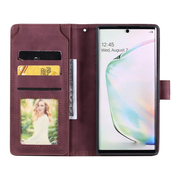 For Samsung Galaxy Note10+ Skin Feel Business Horizontal Flip PU Leather Case with Holder & Multi-Card Slots & Wallet & Lanyard & Photo Frame