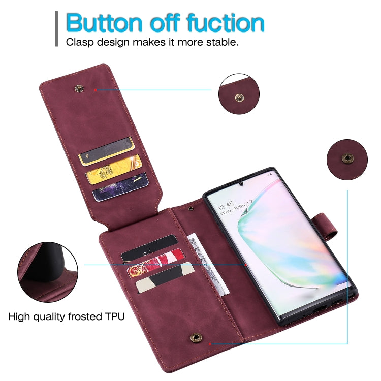 For Samsung Galaxy Note10+ Skin Feel Business Horizontal Flip PU Leather Case with Holder & Multi-Card Slots & Wallet & Lanyard & Photo Frame