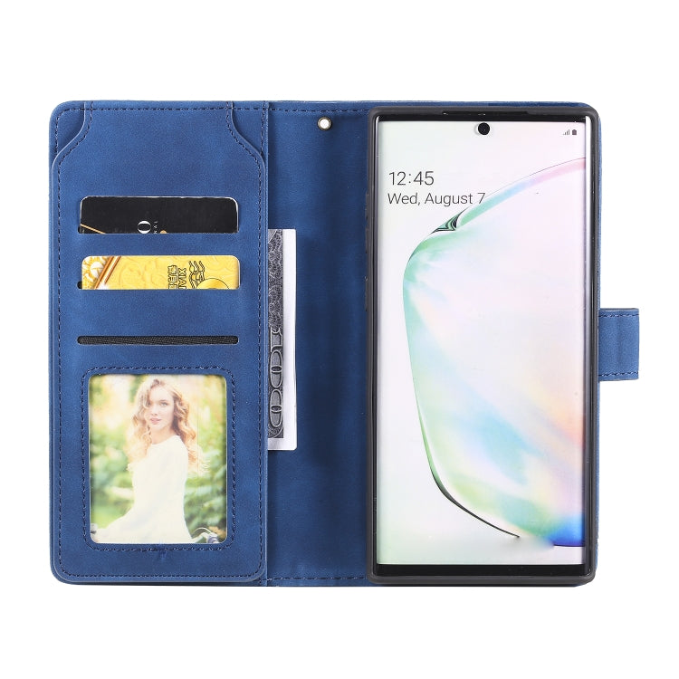 For Samsung Galaxy Note10+ Skin Feel Business Horizontal Flip PU Leather Case with Holder & Multi-Card Slots & Wallet & Lanyard & Photo Frame