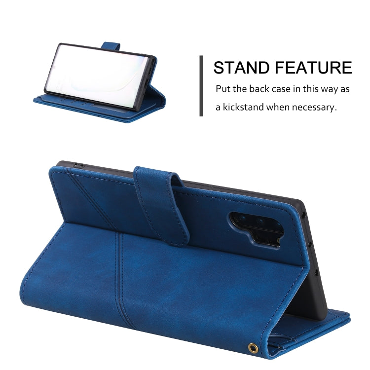 For Samsung Galaxy Note10+ Skin Feel Business Horizontal Flip PU Leather Case with Holder & Multi-Card Slots & Wallet & Lanyard & Photo Frame