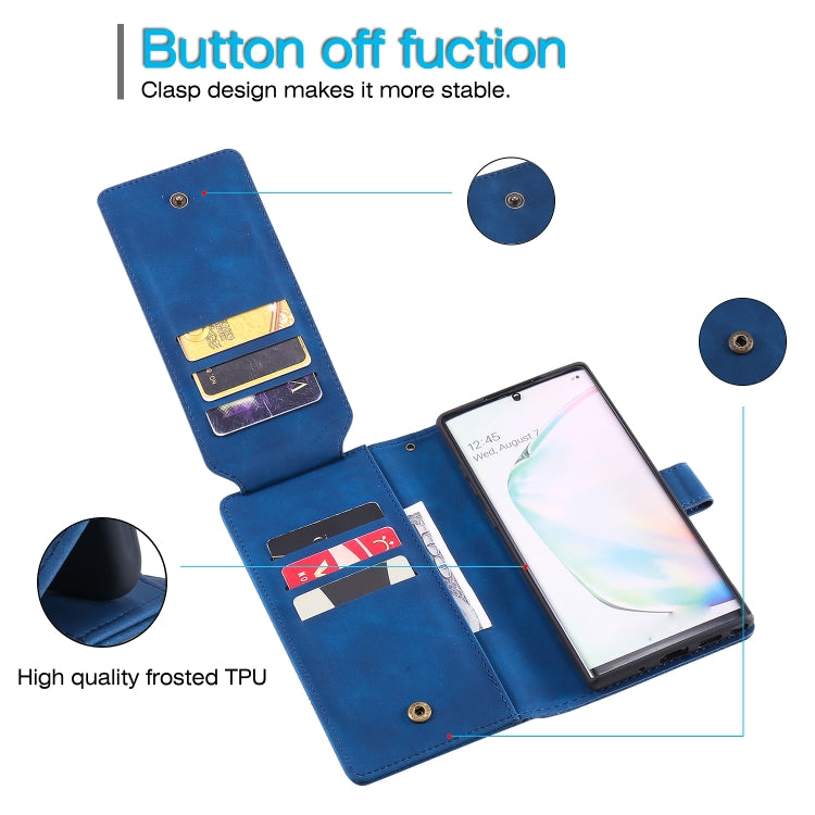 For Samsung Galaxy Note10+ Skin Feel Business Horizontal Flip PU Leather Case with Holder & Multi-Card Slots & Wallet & Lanyard & Photo Frame