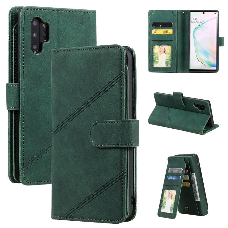 For Samsung Galaxy Note10+ Skin Feel Business Horizontal Flip PU Leather Case with Holder & Multi-Card Slots & Wallet & Lanyard & Photo Frame