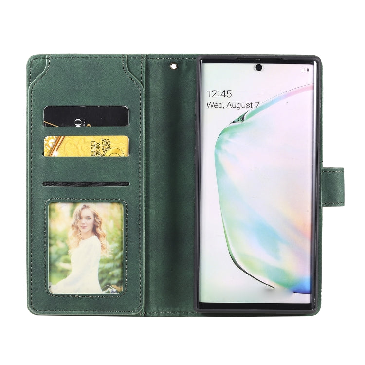 For Samsung Galaxy Note10+ Skin Feel Business Horizontal Flip PU Leather Case with Holder & Multi-Card Slots & Wallet & Lanyard & Photo Frame