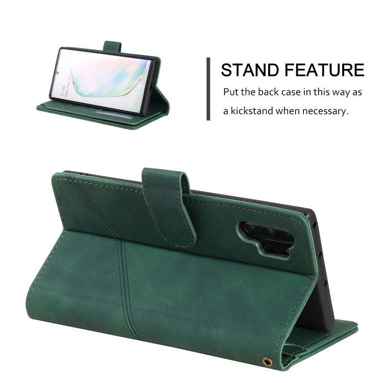 For Samsung Galaxy Note10+ Skin Feel Business Horizontal Flip PU Leather Case with Holder & Multi-Card Slots & Wallet & Lanyard & Photo Frame