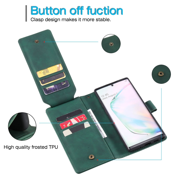 For Samsung Galaxy Note10+ Skin Feel Business Horizontal Flip PU Leather Case with Holder & Multi-Card Slots & Wallet & Lanyard & Photo Frame