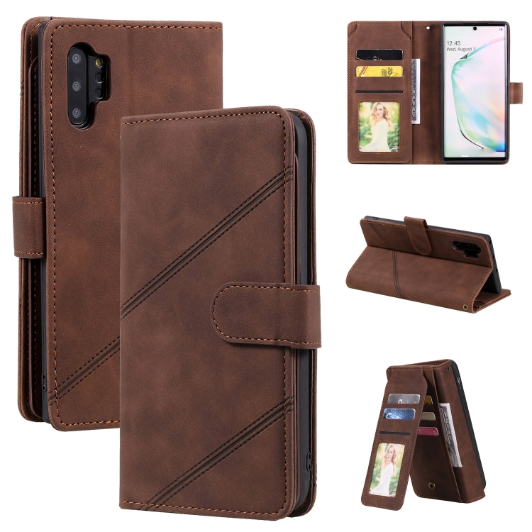 For Samsung Galaxy Note10+ Skin Feel Business Horizontal Flip PU Leather Case with Holder & Multi-Card Slots & Wallet & Lanyard & Photo Frame