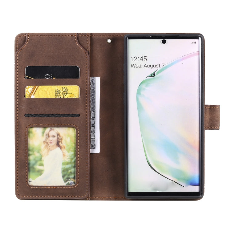 For Samsung Galaxy Note10+ Skin Feel Business Horizontal Flip PU Leather Case with Holder & Multi-Card Slots & Wallet & Lanyard & Photo Frame
