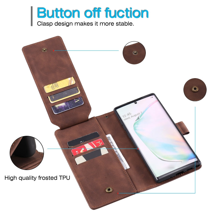 For Samsung Galaxy Note10+ Skin Feel Business Horizontal Flip PU Leather Case with Holder & Multi-Card Slots & Wallet & Lanyard & Photo Frame
