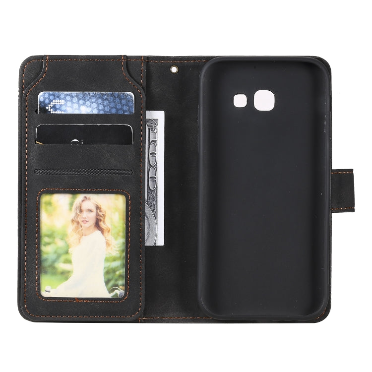 For Samsung Galaxy A5 2017 Skin Feel Business Horizontal Flip PU Leather Case with Holder & Multi-Card Slots & Wallet & Lanyard & Photo Frame