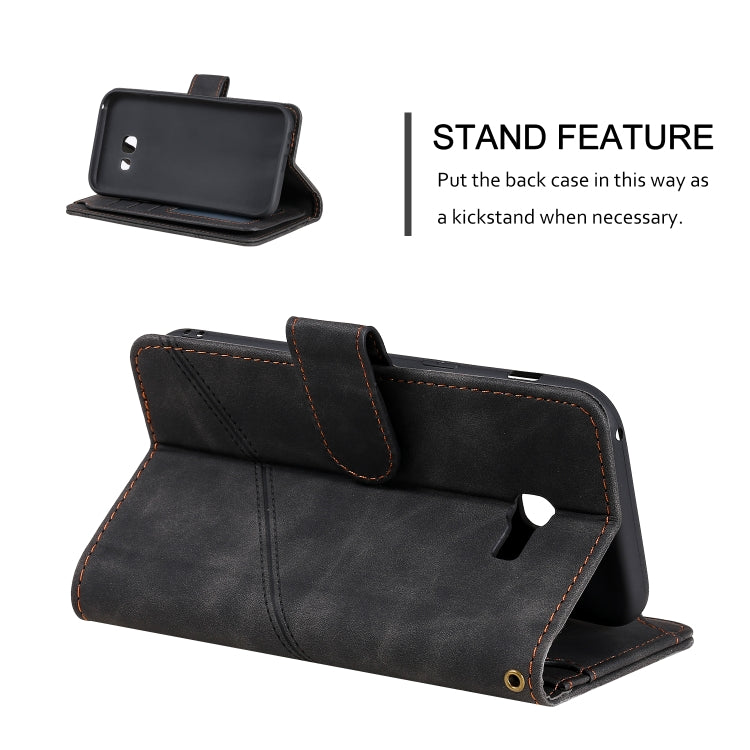 For Samsung Galaxy A5 2017 Skin Feel Business Horizontal Flip PU Leather Case with Holder & Multi-Card Slots & Wallet & Lanyard & Photo Frame
