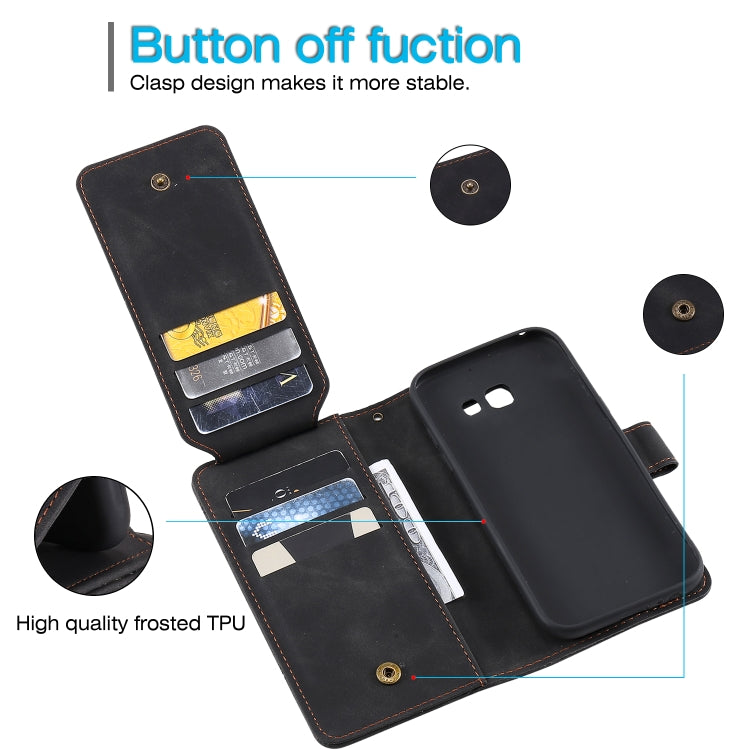 For Samsung Galaxy A5 2017 Skin Feel Business Horizontal Flip PU Leather Case with Holder & Multi-Card Slots & Wallet & Lanyard & Photo Frame