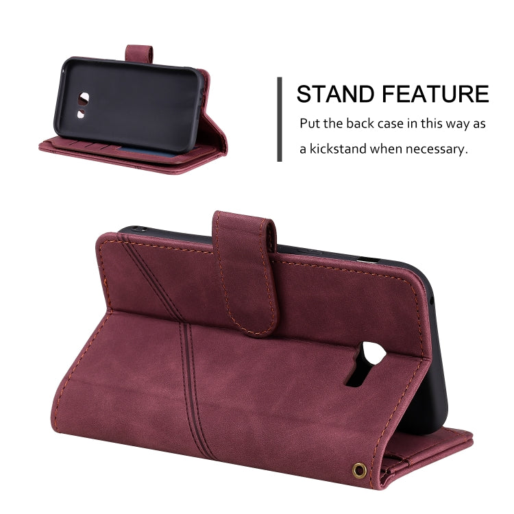 For Samsung Galaxy A5 2017 Skin Feel Business Horizontal Flip PU Leather Case with Holder & Multi-Card Slots & Wallet & Lanyard & Photo Frame
