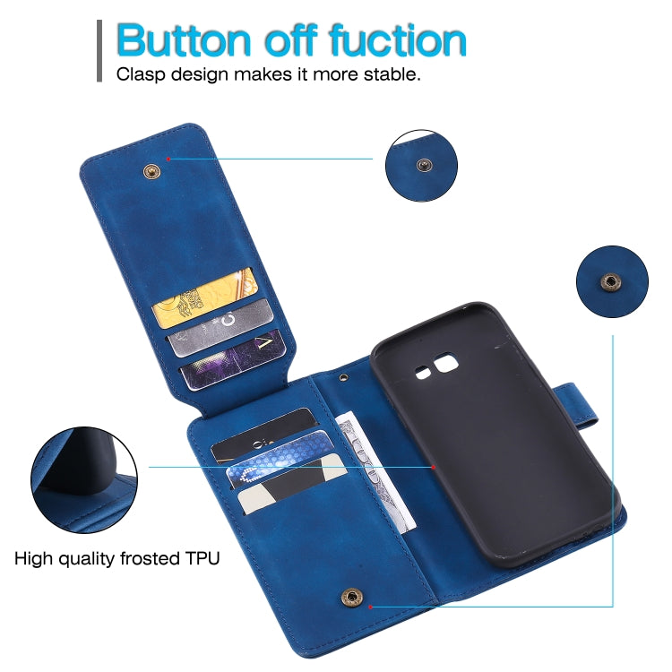 For Samsung Galaxy A5 2017 Skin Feel Business Horizontal Flip PU Leather Case with Holder & Multi-Card Slots & Wallet & Lanyard & Photo Frame