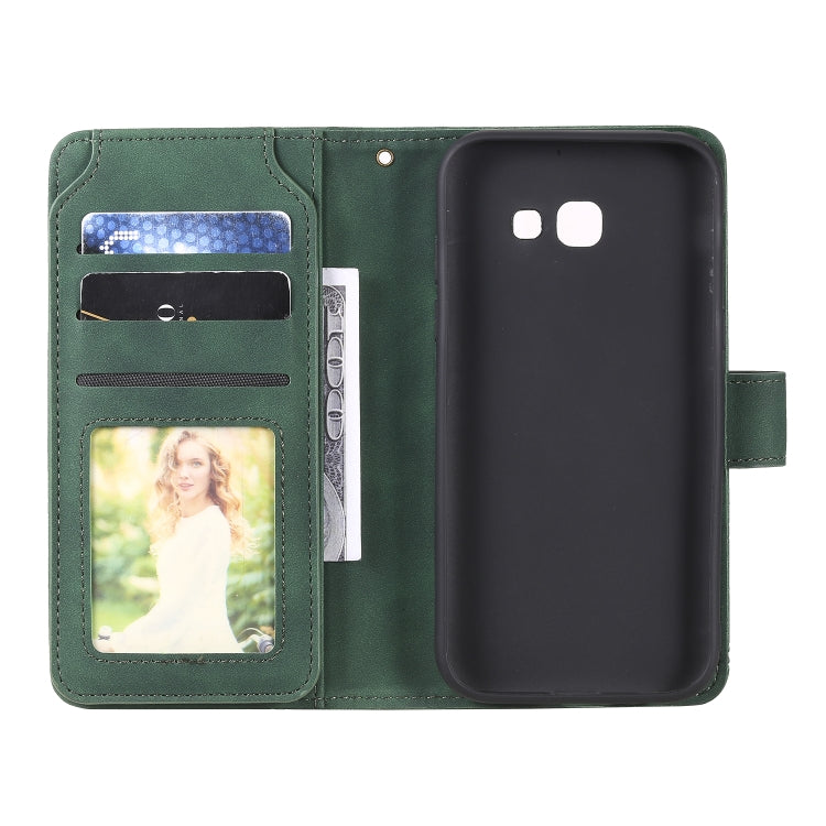 For Samsung Galaxy A5 2017 Skin Feel Business Horizontal Flip PU Leather Case with Holder & Multi-Card Slots & Wallet & Lanyard & Photo Frame
