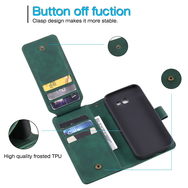 For Samsung Galaxy A5 2017 Skin Feel Business Horizontal Flip PU Leather Case with Holder & Multi-Card Slots & Wallet & Lanyard & Photo Frame
