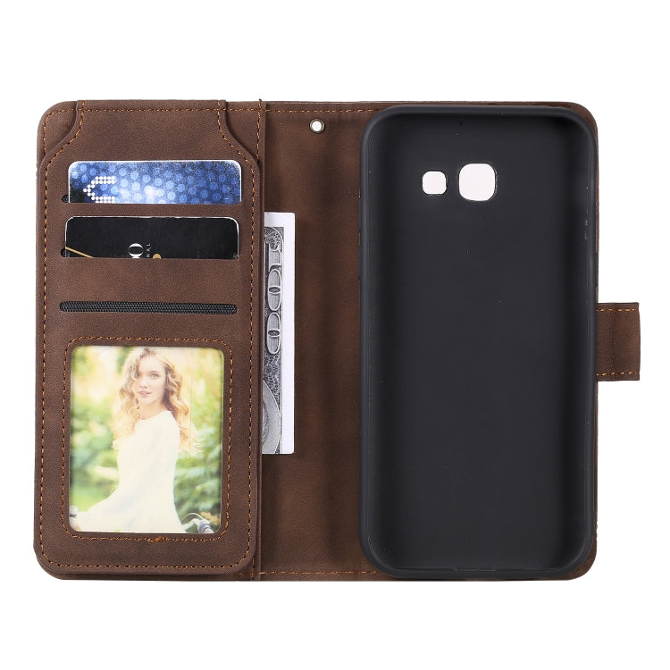 For Samsung Galaxy A5 2017 Skin Feel Business Horizontal Flip PU Leather Case with Holder & Multi-Card Slots & Wallet & Lanyard & Photo Frame
