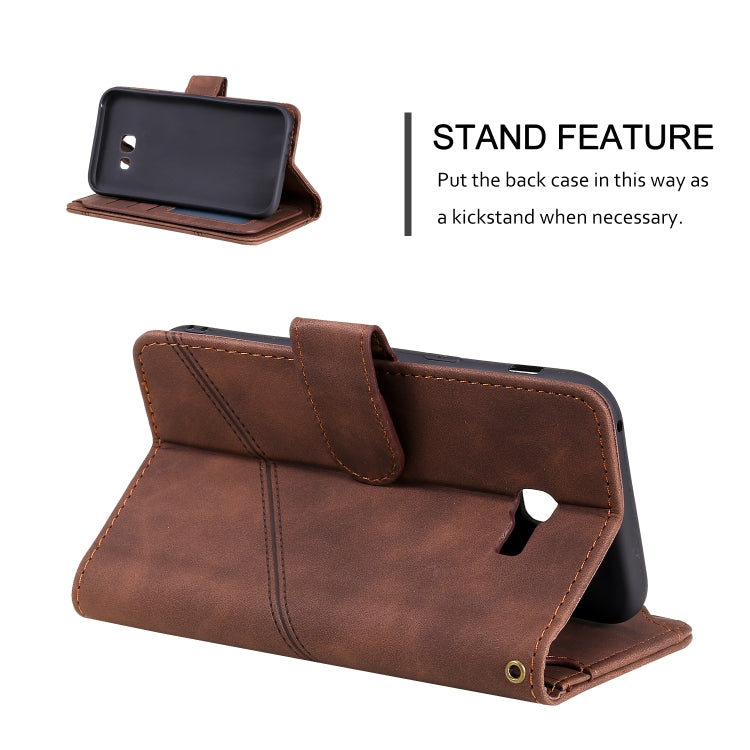 For Samsung Galaxy A5 2017 Skin Feel Business Horizontal Flip PU Leather Case with Holder & Multi-Card Slots & Wallet & Lanyard & Photo Frame