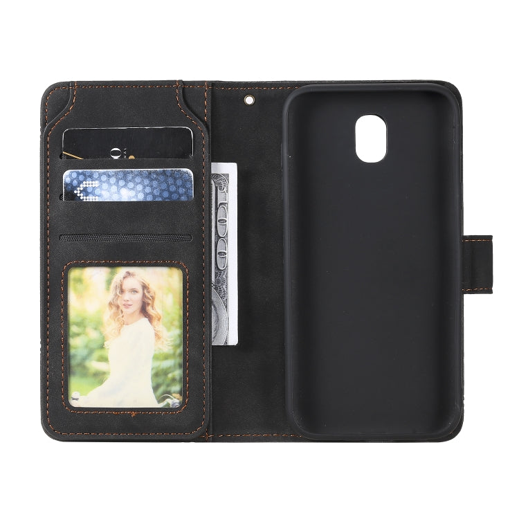 For Samsung Galaxy J5 2017 Skin Feel Business Horizontal Flip PU Leather Case with Holder & Multi-Card Slots & Wallet & Lanyard & Photo Frame