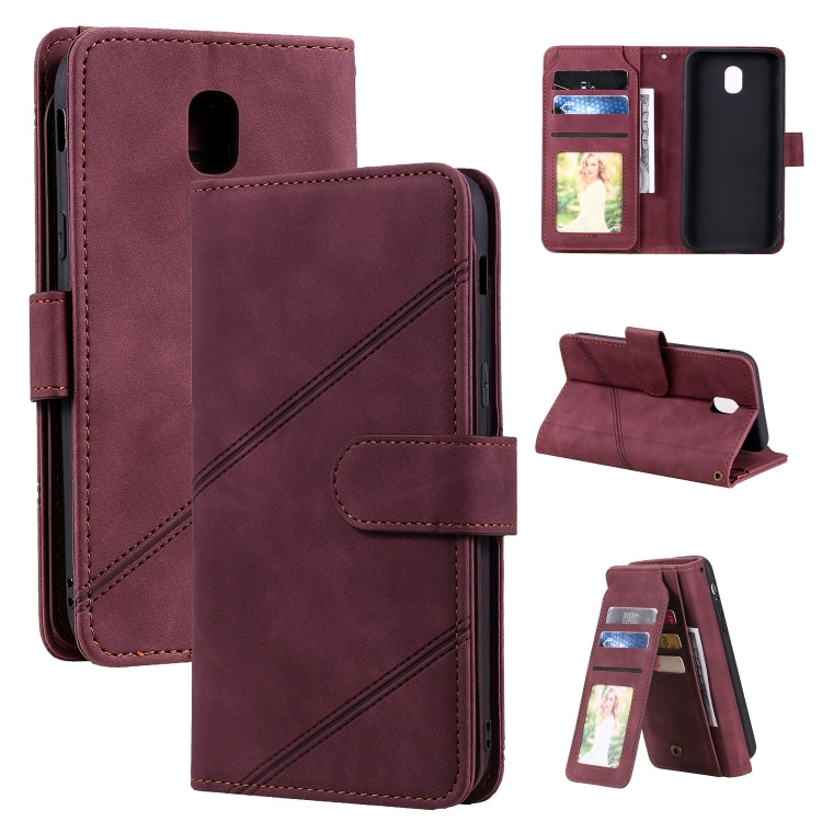 For Samsung Galaxy J5 2017 Skin Feel Business Horizontal Flip PU Leather Case with Holder & Multi-Card Slots & Wallet & Lanyard & Photo Frame