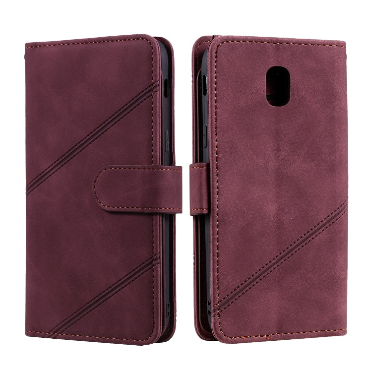 For Samsung Galaxy J5 2017 Skin Feel Business Horizontal Flip PU Leather Case with Holder & Multi-Card Slots & Wallet & Lanyard & Photo Frame