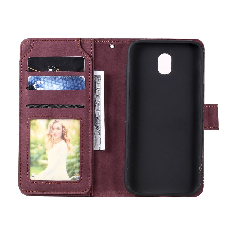 For Samsung Galaxy J5 2017 Skin Feel Business Horizontal Flip PU Leather Case with Holder & Multi-Card Slots & Wallet & Lanyard & Photo Frame