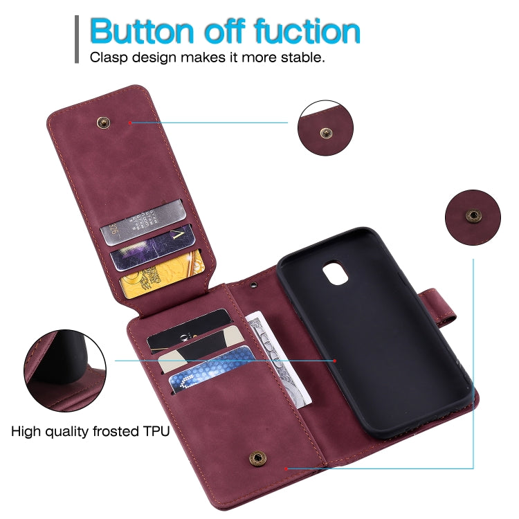 For Samsung Galaxy J5 2017 Skin Feel Business Horizontal Flip PU Leather Case with Holder & Multi-Card Slots & Wallet & Lanyard & Photo Frame