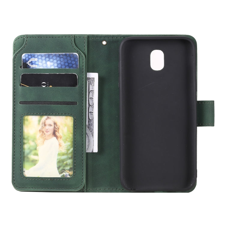 For Samsung Galaxy J5 2017 Skin Feel Business Horizontal Flip PU Leather Case with Holder & Multi-Card Slots & Wallet & Lanyard & Photo Frame