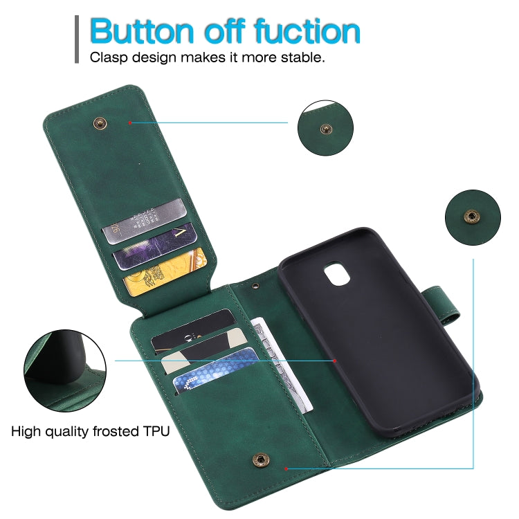 For Samsung Galaxy J5 2017 Skin Feel Business Horizontal Flip PU Leather Case with Holder & Multi-Card Slots & Wallet & Lanyard & Photo Frame