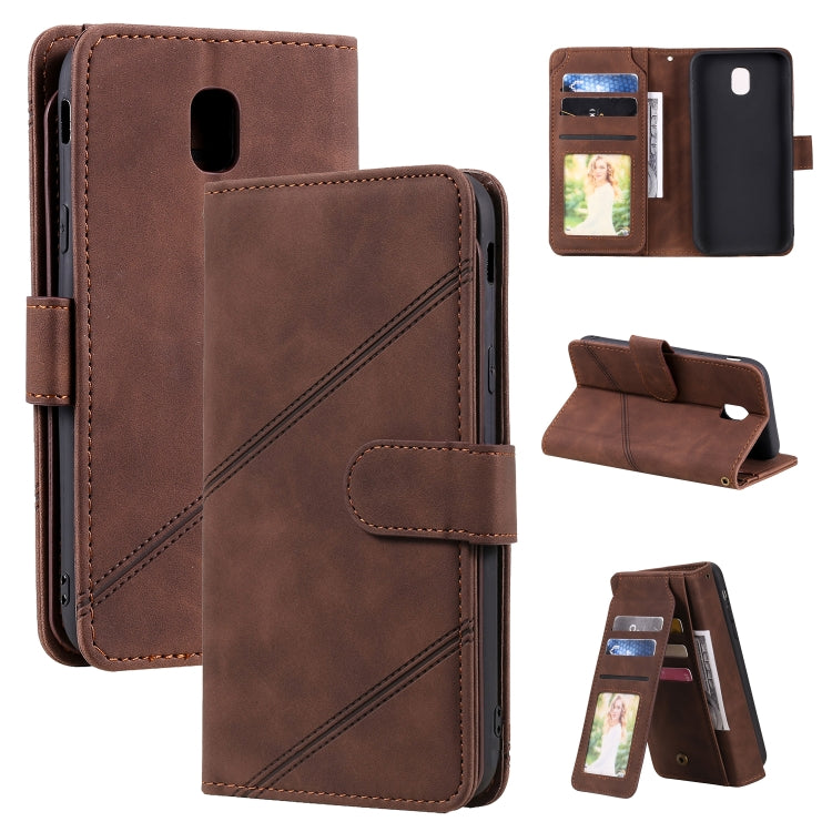 For Samsung Galaxy J5 2017 Skin Feel Business Horizontal Flip PU Leather Case with Holder & Multi-Card Slots & Wallet & Lanyard & Photo Frame