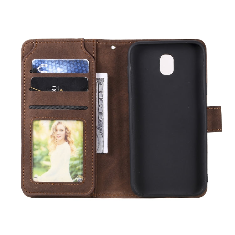 For Samsung Galaxy J5 2017 Skin Feel Business Horizontal Flip PU Leather Case with Holder & Multi-Card Slots & Wallet & Lanyard & Photo Frame