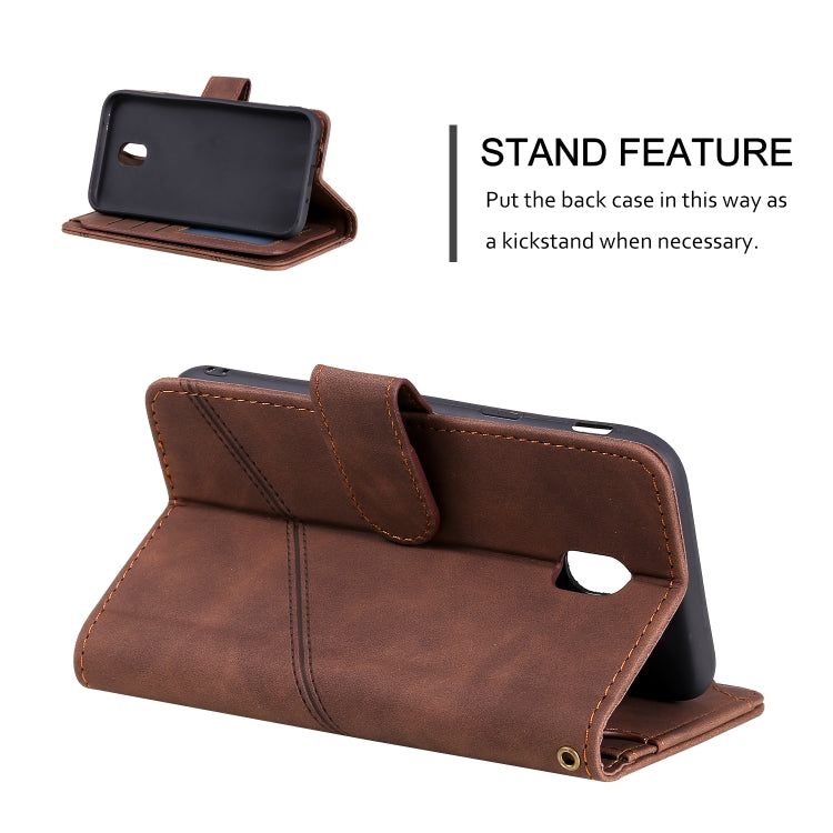 For Samsung Galaxy J5 2017 Skin Feel Business Horizontal Flip PU Leather Case with Holder & Multi-Card Slots & Wallet & Lanyard & Photo Frame