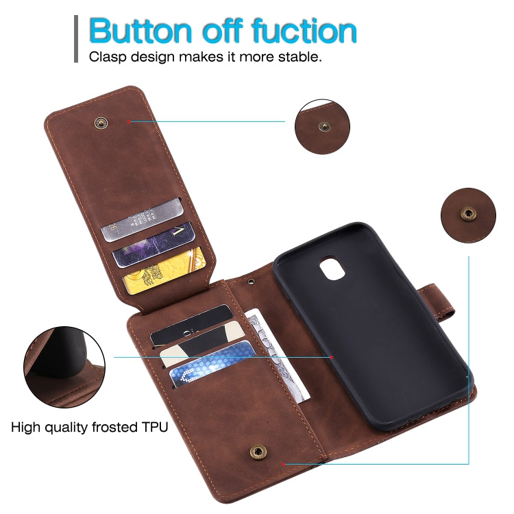 For Samsung Galaxy J5 2017 Skin Feel Business Horizontal Flip PU Leather Case with Holder & Multi-Card Slots & Wallet & Lanyard & Photo Frame