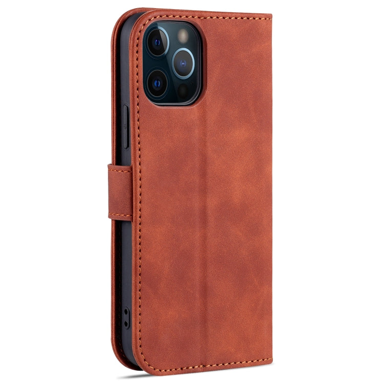 For iPhone 12 Pro AZNS Skin Feel Calf Texture Horizontal Flip Leather Case with Card Slots & Holder & Wallet