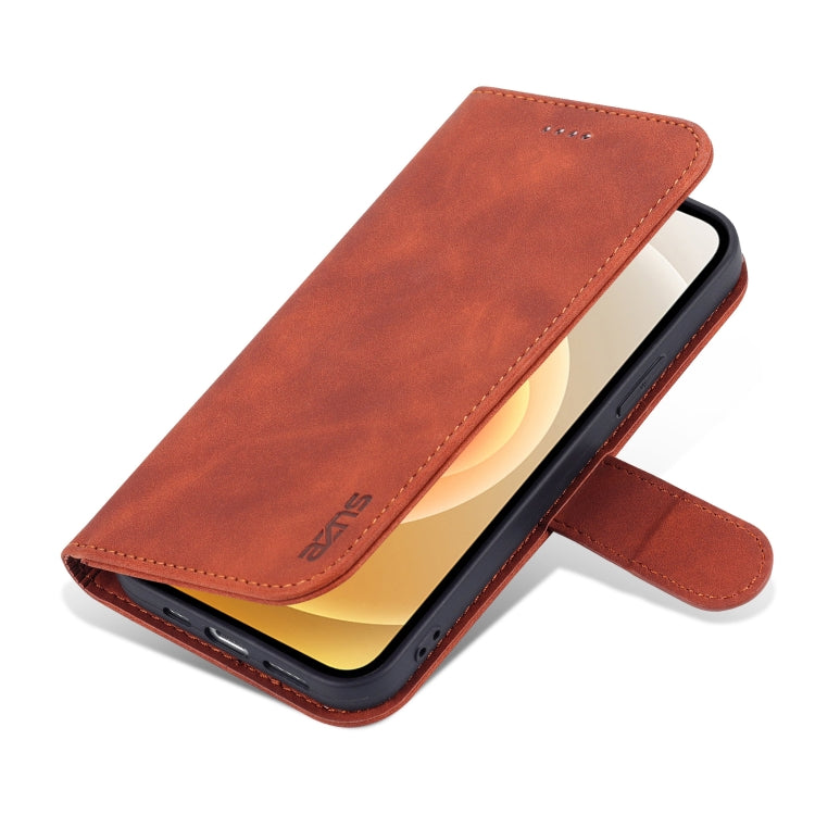 For iPhone 12 Pro AZNS Skin Feel Calf Texture Horizontal Flip Leather Case with Card Slots & Holder & Wallet
