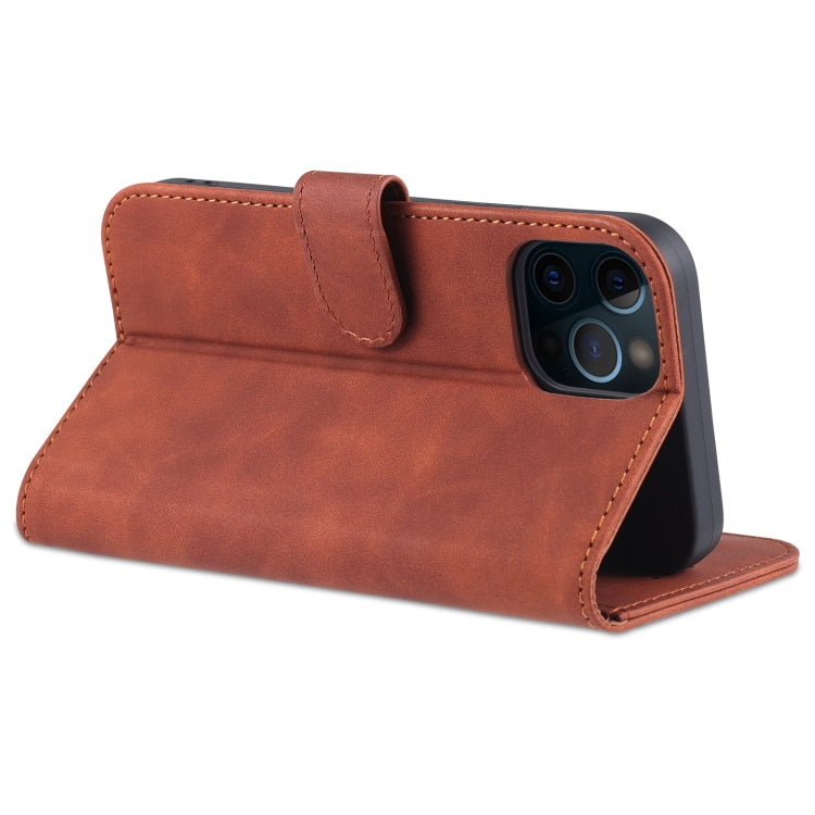For iPhone 12 Pro AZNS Skin Feel Calf Texture Horizontal Flip Leather Case with Card Slots & Holder & Wallet