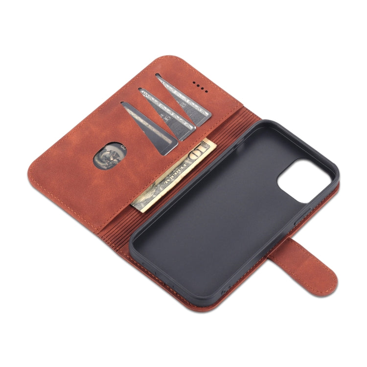 For iPhone 12 Pro AZNS Skin Feel Calf Texture Horizontal Flip Leather Case with Card Slots & Holder & Wallet