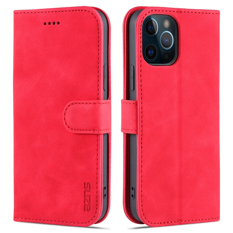 For iPhone 12 Pro Max AZNS Skin Feel Calf Texture Horizontal Flip Leather Case with Card Slots & Holder & Wallet
